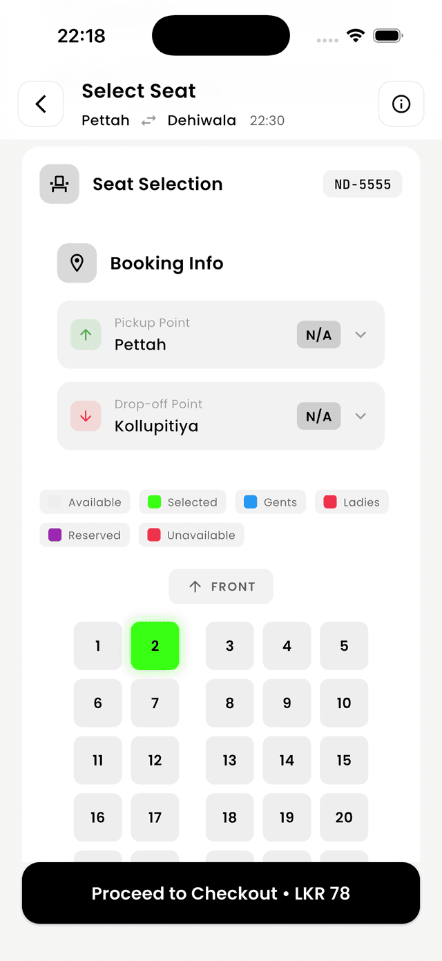 Seat selection